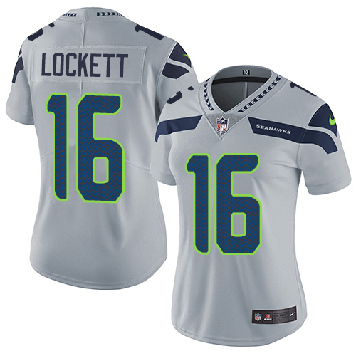 2019 Women Seattle Seahawks #16 Lockett grey Nike Vapor Untouchable Limited NFL Jersey->women nfl jersey->Women Jersey